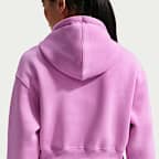 나이키 스포츠웨어 피닉스 플리스 여성 루즈 풀집 크롭 후디