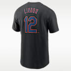 Playera Nike de la MLB para hombre Francisco Lindor New York Mets Fuse