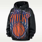 Sudadera con gorro de básquetbol de tejido Fleece para hombre New York Knicks Standard Issue