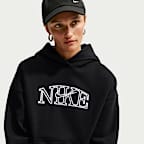 Nike Studio Fleece Medium Weight Women's Oversized Pullover Logo Hoodie