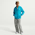 Sudadera con gorro de cierre completo de French Terry para niños talla grande Nike Club Fleece