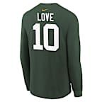 Playera de manga larga de la NFL para niños talla grande de Jordan Love de los Green Bay Packers