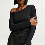 Nike Sportswear tettsittende, langermet overdel med bare skuldre til dame