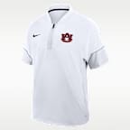 Chamarra de manga corta universitaria Nike con gorro de medio cierre para hombre Auburn Sideline Coach