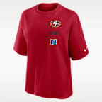 Playera Nike de la NFL para mujer San Francisco 49ers Primetime Premium Essential Boxy