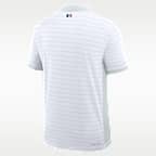 Polo de la MLB Nike Dri-FIT para hombre de Los Angeles Dodgers, colección Authentic, serie Striped Victory