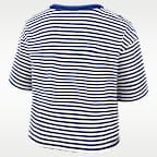 Playera Nike de la MLB cropped para mujer Seattle Mariners Cooperstown Logo Striped