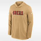 Playera de manga larga Nike Dri-FIT de la NFL con gorro para hombre San Francisco 49ers Pure Fury Sideline