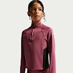 Maglia a manica lunga con zip a metà lunghezza Nike Pro Dri-FIT – Ragazza