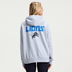 Sudadera con gorro sin cierre Nike Dri-FIT de la NFL para mujer Detroit Lions Rivalries Collection Sideline