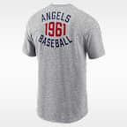 Playera Nike de la MLB para hombre California Angels Cooperstown 2-Hit Large Logo