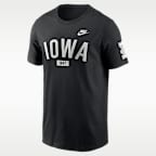 Playera universitaria Nike para hombre Iowa Legacy Arch 2-Hit