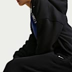 กางเกงขายาวทรงขากว้างเอวปานกลางผู้หญิง Nike Studio Fleece น้ำหนักปานกลาง