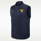 Chaleco universitario Nike Therma-FIT de cierre completo para hombre West Virginia Victory