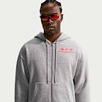 Ανδρική φλις μπλούζα με κουκούλα και φερμουάρ σε όλο το μήκος για τρέξιμο Nike