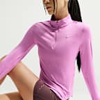 나이키 스위프트 여성 드라이 핏 UV 쿼터집 러닝 탑