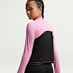 Maglia a manica lunga con zip a metà lunghezza Nike Pro Dri-FIT – Ragazza