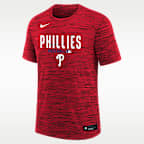 Playera Nike Dri-FIT de la MLB para niños talla grande Philadelphia Phillies Authentic Collection Velocity