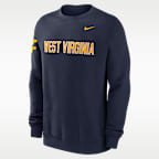 West Virginia Sideline Club Men's Nike College Pullover Crew