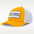 Gorra de rejilla universitaria Nike Nike ajustable para hombre West Virginia On-Field Rise