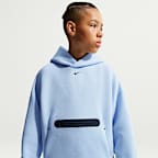 Φούτερ με κουκούλα σε φαρδιά γραμμή Nike Sportswear Tech Fleece για μεγάλα αγόρια