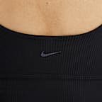 Bra deportivo de baja sujeción de talle largo con almohadillas para mujer Nike Zenvy Rib