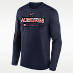 Playera universitaria de básquetbol manga larga Nike Dri-FIT Auburn Courtside Basketball Shootaround Legend para hombre
