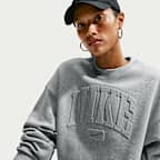 Nike Studio Fleece Medium Weight Women's Oversized Embossed Crew