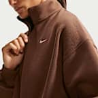 Haut court oversize à 1/4 de zip Nike Studio Fleece Medium Weight pour femme