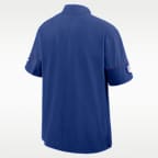 Chamarra de manga corta Nike de la NFL con gorro de medio cierre para hombre New York Giants Sideline Coach