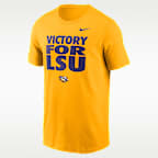 Playera de manga larga universitaria Nike Dri-FIT para hombre LSU Sideline Slogan