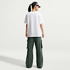 Pants cargo de tiro alto oversized para mujer Nike Studio Fleece Medium Weight