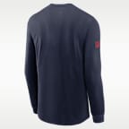 New England Patriots Sideline Team Issue Men's Nike Dri-FIT NFL Long-Sleeve T-Shirt