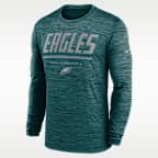 Playera de manga larga Nike Dri-FIT de la NFL para hombre Philadelphia Eagles Sideline Team Issue Velocity
