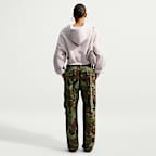 Sudadera con gorro cropped oversized de cierre completo para mujer Nike Studio Fleece Medium Weight