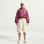 Nike Studio Fleece Medium Weight Women's Oversized Cropped Hoodie