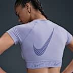 Nike Pro Women's Dri-FIT Short-Sleeve Cropped Graphic Top