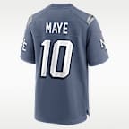Jersey Nike de la NFL Game para hombre Drake Maye New England Patriots Rivalries Collection