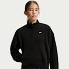 Nike Sportswear Studio Fleece Oversize-Oberteil mit Viertelreißverschluss (ältere Kinder, Mädchen)