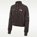 Cleveland Browns Phoenix Women's Nike NFL Cropped 1/4-Zip Crew
