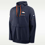 Denver Broncos Sideline Anorak Men's Nike NFL 1/2-Zip Hooded Jacket