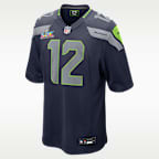 12s Seattle Seahawks Super Bowl LX Men's Nike NFL Game Jersey