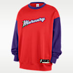Sudadera de forro polar con cuello redondo Nike de la WNBA para mujer Phoenix Mercury Hardwood Classics