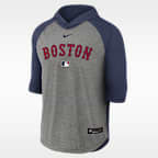 Boston Red Sox Authentic Collection Flux Men's Nike Dri-FIT MLB 3/4-Sleeve Hooded T-Shirt