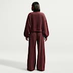 Top cropped oversized de cierre de 1/4 para mujer Nike Studio Fleece Medium-Weight Plush