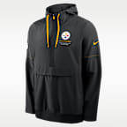 Pittsburgh Steelers Sideline Anorak Men's Nike NFL 1/2-Zip Hooded Jacket
