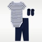 Nike Baby Bodysuit, Pants, and Terry Socks 3-Piece Set