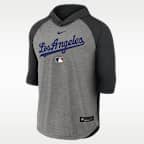 Los Angeles Dodgers Authentic Collection Flux Men's Nike Dri-FIT MLB 3/4-Sleeve Hooded T-Shirt