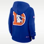 Sudadera con gorro sin cierre Nike Dri-FIT de la NFL para mujer Denver Broncos Sideline Standard Issue Alt