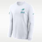 Miami Dolphins Sideline Team Issue Men's Nike Dri-FIT NFL Long-Sleeve T-Shirt